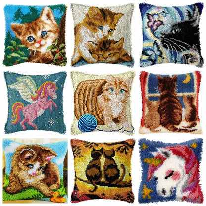 Unicorn Latch Hook Kits Pillow Cover