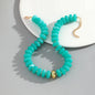 Chunky Colorful Beaded Choker Necklace Women Summer Trendy Round Resin Beads Chain Necklaces Statement Jewelry Gift for Vacation