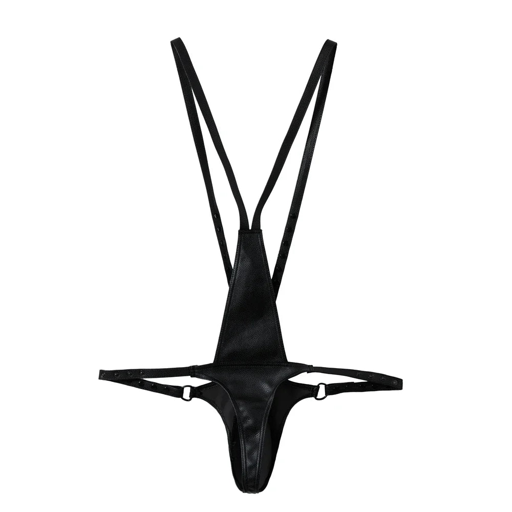Men's Jockstrap Underwear Sexy Lingerie Harness Chest Bodysuit One-piece Jock with Removable Codpiece Big Bulge Adjustable Size.
