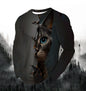 Visual Kitten Fashion Print Men's T-shirt Fashion Long Sleeve T-shirt Casual Round Neck Street Top Loose Pullover Autumn