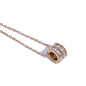 Double Row CZ Pendant Necklace 18K Gold Plated Stainless Steel Waterproof Hypoallergenic Elegant Party Fashion Jewelry for Women