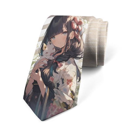 Newly Designed Cartoon Necktie 3D Printing Harajuku Fashion Kawaii Unisex Tie 8CM Slim Dating Wedding Party Tie Cosplay