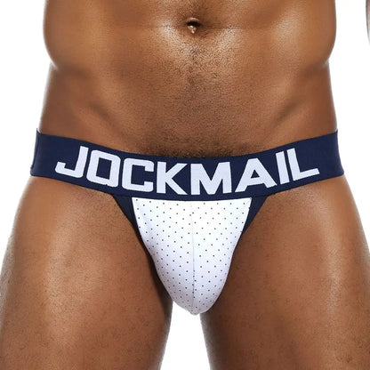 2pcs/Lot Men Underwear Jockstrap Thong Cotton Dot Print Sexy Sissy Mens Briefs Tangas De Homrbre Cueca Gay Underwear Breathable