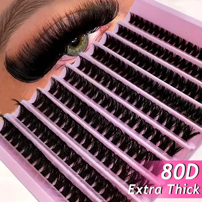 200/720PCS Eyelash Cluster Kit | Soft Fluffy Long-Lasting | Beginner-Friendly Easy Apply | Daily & Party Makeup