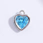 S925 Sterling Silver Heart Blue Crystal Charm DIY Handmade Bracelet Necklace Accessories For Women SD68