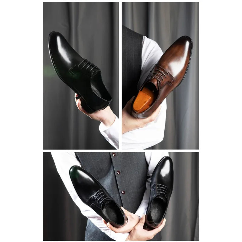 Business Casual Shoes Trend Patent Leather Men Wedding Shoes Gold Blue