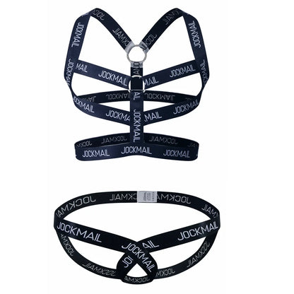 Sexy Gay Men Underwear Bondage Mens Harness Thongs Set Body Chest Costume G-string Jockstrap Lingerie Man Halter Neck Hollow Out