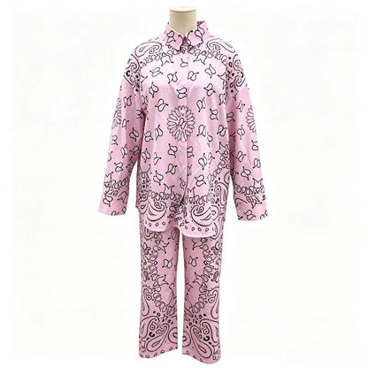Bohemia Colorful Printing T-Shirt Pant Women 2 Piece Set Loose