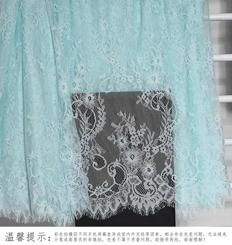 3Meters/lot Off White French Chantilly Lace Fabric , Eyelash Embroidery Lace Craft Bridal Veil Lace Accessory 150cm Width