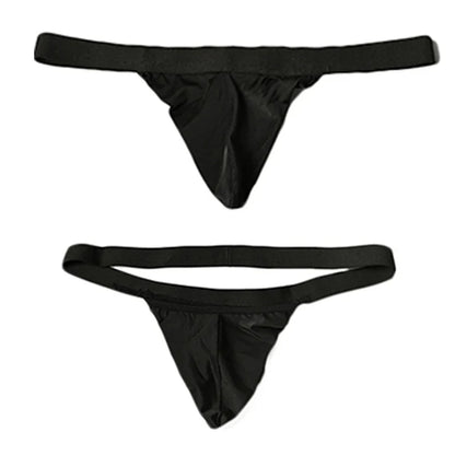 Men's Sexy Low Rise T Back Underwear Big Bag Exposed Crotch Thong U Convex Lingerie Men Sex Body BDSM Sissy Gay Bikini Panties