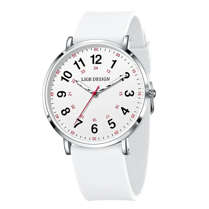 Women's Arabic Numeral Silicone Quartz Watch