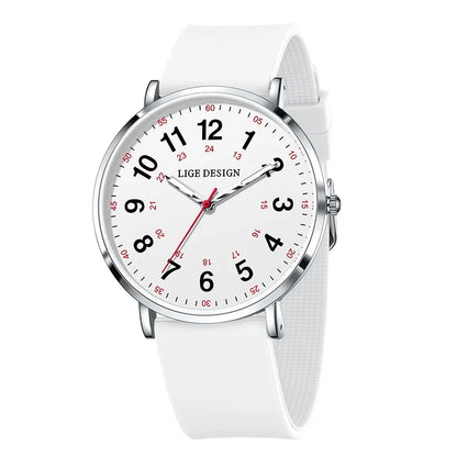 Women's Arabic Numeral Silicone Quartz Watch