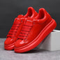 Brand Men's Shoes Black Glossy Casual Men Shoes White Fashion Couple