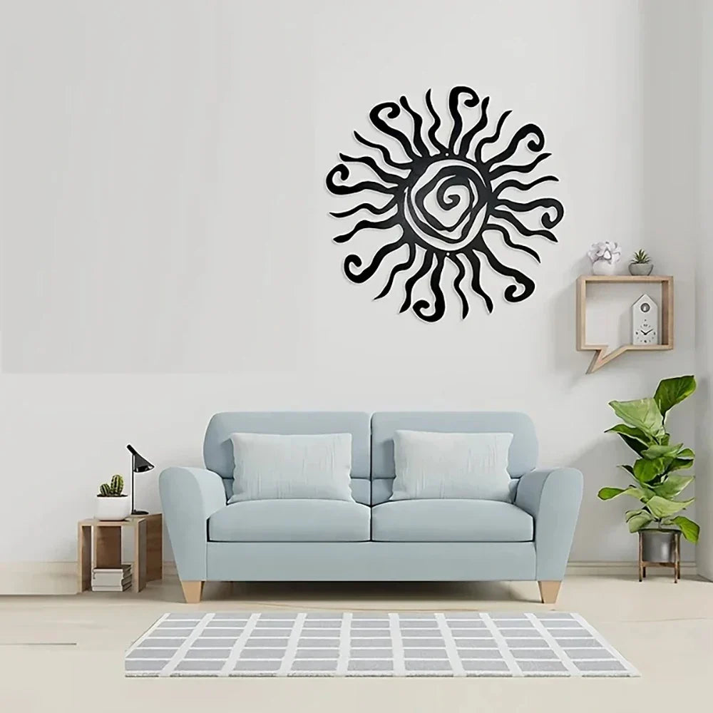 DDPNKL Wacky Sun Metal Wall Art Outdoor Decor 18 Inches Rust Proof Wall Sculpture Ideal for Kitchen Bathroom Living Room Decor