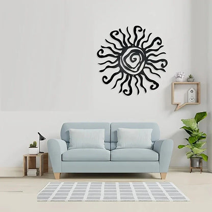 DDPNKL Wacky Sun Metal Wall Art Outdoor Decor 18 Inches Rust Proof Wall Sculpture Ideal for Kitchen Bathroom Living Room Decor