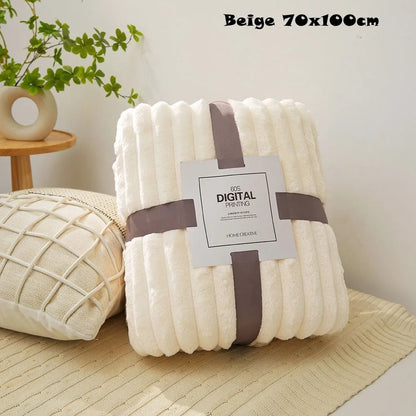 New Double Sided Warm Blanket Warm Skin-Friendly Throw Blanket Breathable Ultra Soft Bunny Blanket