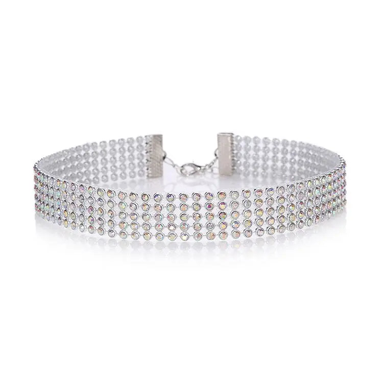 TOP Quality Cool Shiny Rhinestone Bundle Neck Popular Element Collar Necklace Punk Hip Hop Women's Choker Gift Korean Jewelry