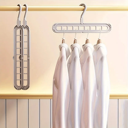 3pcs, Plastic 9-Hole Foldable Hangers, Heavy Duty Space Saving Clothes