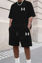 Men's Sporty Suit Set Short Sleeve T-shirt And Sports Shorts Two Piece Casual Suits Summer Breathable Outdoor Athletic Outfit