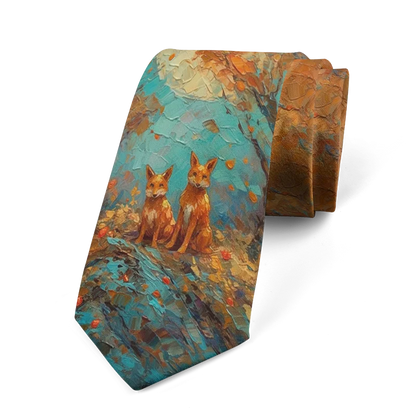 Classic oil painting high-quality printing, novel tie personalized wedding party shirt accessories Harajuku fashion unisex tie