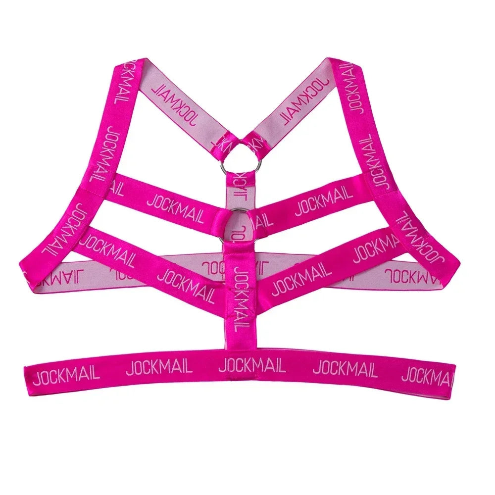Sexy Lingerie Men's Harness Chest Bodysuit Hollow Out One-piece Jockstrap Leotard Contrast Color Bulge Pouch Bodysuit Underwear