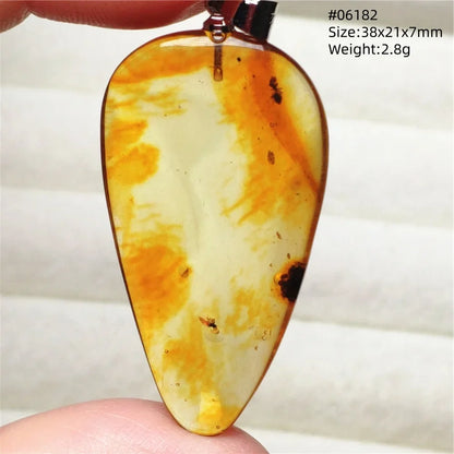 Natural Amber Pendant From Baltic Flower Yellow Amber Water Drop Women Men Jewelry Reiki Stone Women Men AAAAAAA