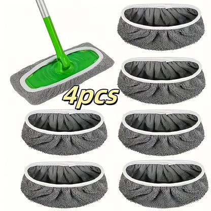 4 Reusable Mop Pads with High Water Absorption and Ultra-Fine Fiber