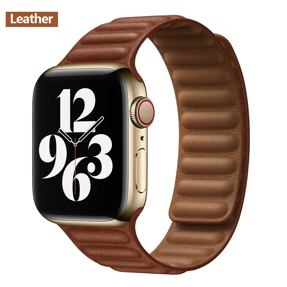 Apple Watch Magnetic Link Band, Leather or Silicone