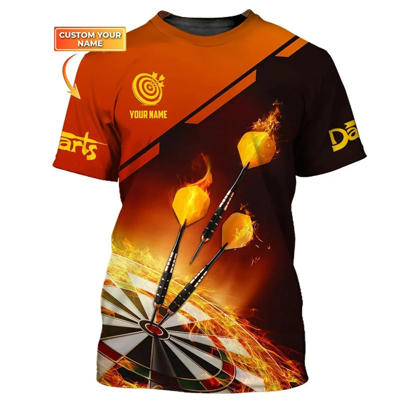 Fashion 3d Printed Darts T Shirt For Men Hot Sale Loose Short Sleeves Unisex Summer Street Tee Shirts Game Dart Pattern T-shirt