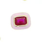 Neon Enamel Pink Heart Rectangle Charm Necklace Bling Colorful CZ Geometric CZ Beaded Tennis Cuban Chain Fashion Women Jewelry
