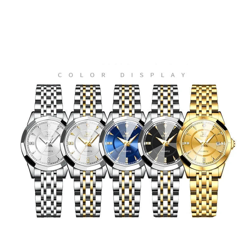 Women's Faceted Dial Quartz Bracelet Watch