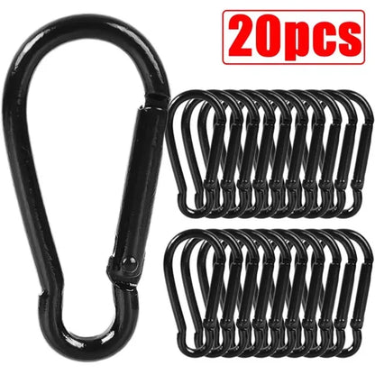 50/10pcs Mini Carabiner Keychain Alluminum Alloy D Type Buckle Spring