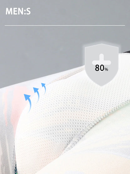 5-pcs Men's trendy graffiti, pixel, cyberpunk print boxer underwear, comfortable and casual and fashionable boxer