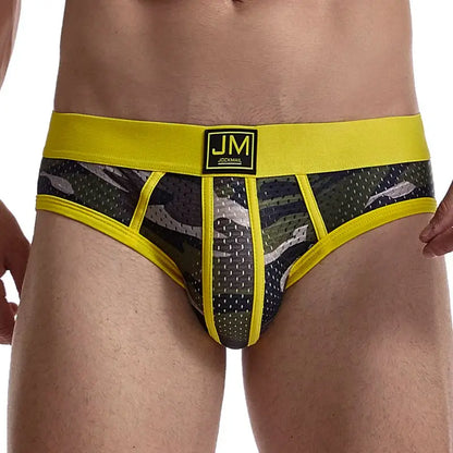 Man's Underwear Briefs Underpants Nylon Low-rise Mesh Breathable Camouflage Men's Briefs Swimwear Shorts