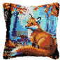 Cunning Fox Smyrna Buttons Package Latch Hook Pillow Kit Bunny Embroidery Design Plush Animal Canvas Craft for Home Decor Gifts