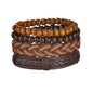 MeMolissa New Fashion Braided Wrap Leather Bracelets for Men High Quality Vintage Charm Wood Beads Ethnic Tribal Wristbands