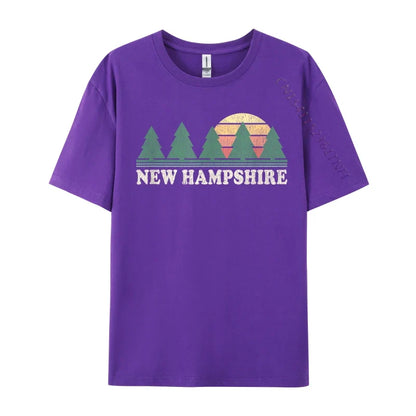 New Hampshire NH Vintage Retro 70s Cosie Men's Fashionable Custom Tees O Neck Pure Cotton Top T-Shirts Casual T-Shirts