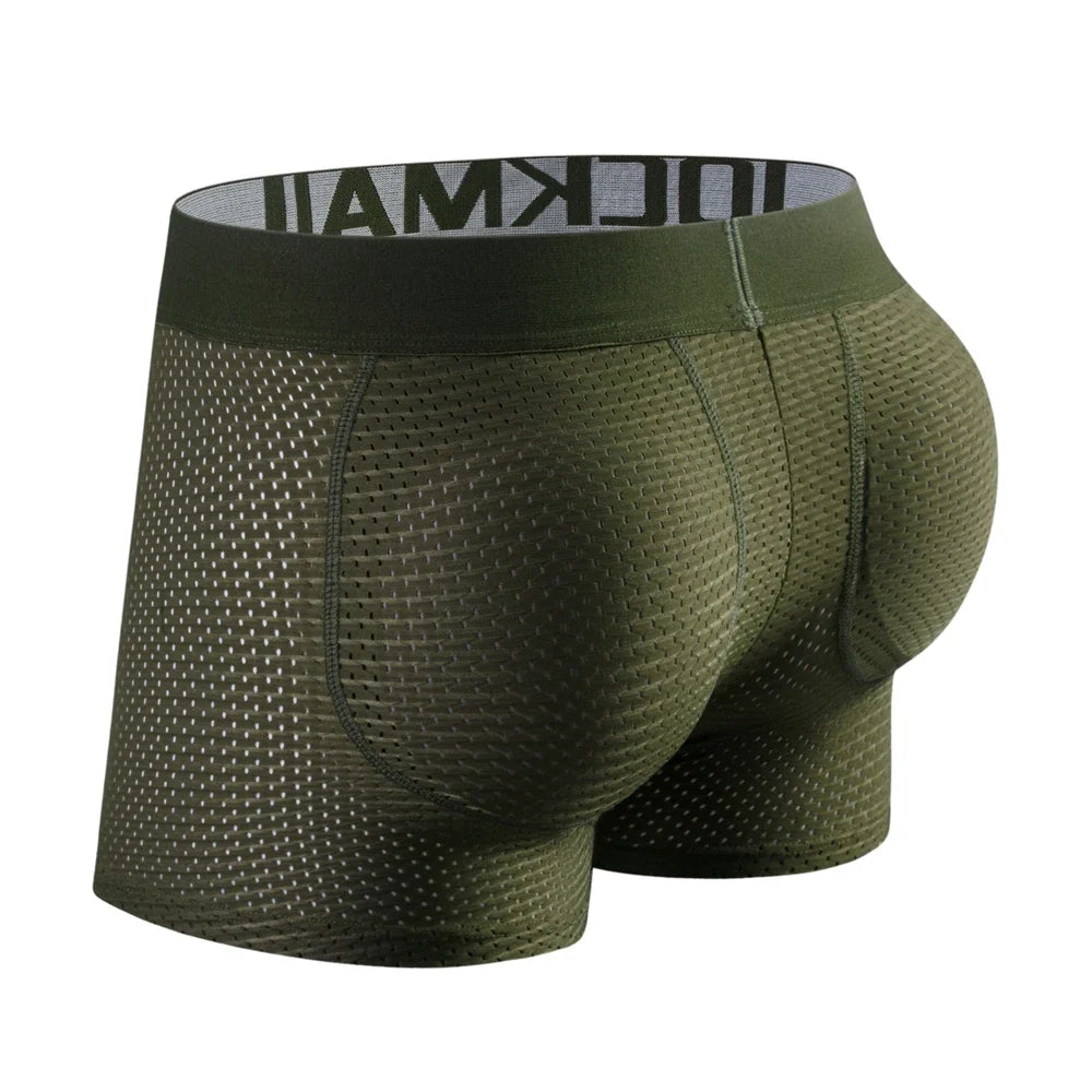 Sexy Men Underwear Boxer Shorts Push Up Padded Underwear Men's Boxers Hip Butt Padded Elastic Truncks Enhancement or As Swimwear