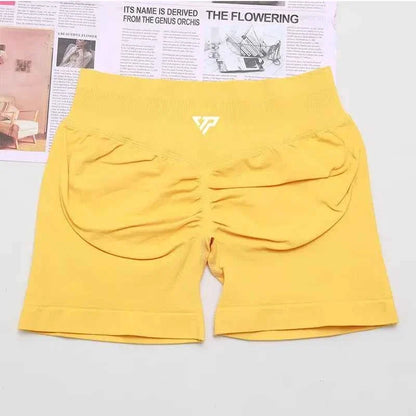 Seamless Silicone Printed Yoga Shorts
