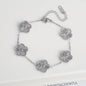Classic Luxury Stainless Steel Bracelet Ladies Adjustable Five Flower Bracelets for Women New Fashion Party Jewelry Gifts Clover