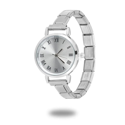 1PC 's Stainless Steel Round Simple Watch Bracelet Bangle for Friend