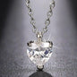 Huitan Sweet Heart Women Pendant Necklace for Wedding Engagement Anniversary Romantic Accessories Jewelry Gift Inlaid Shiny CZ