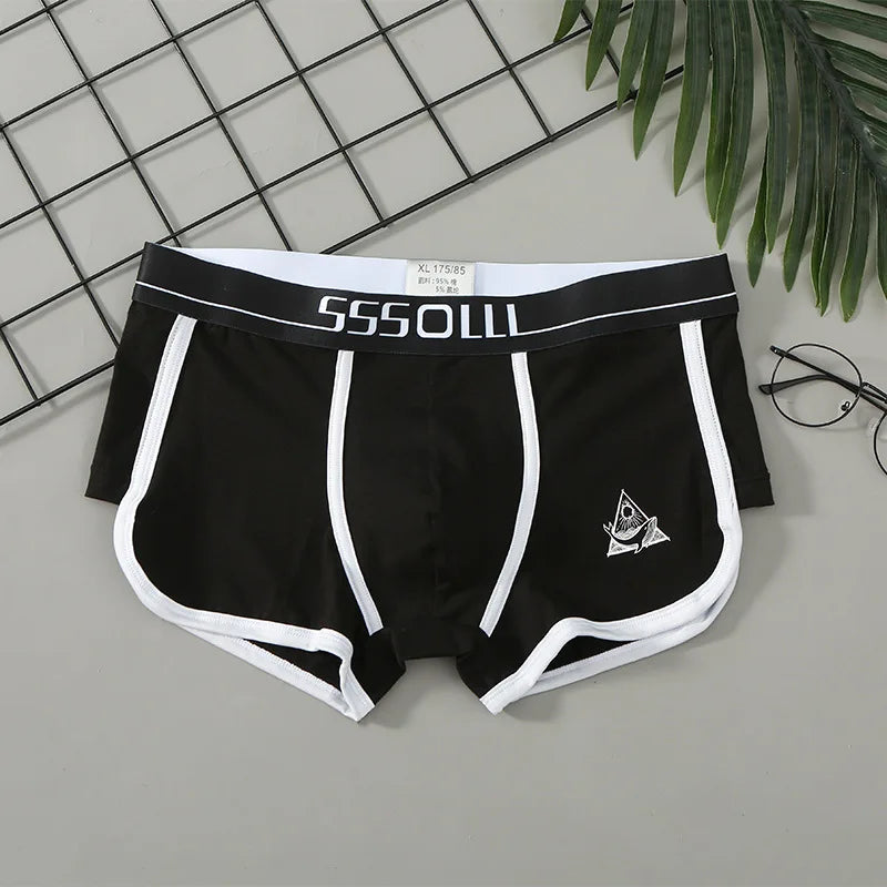 Large Size Men Cotton Underpants Breathable Comfortable Underwear Mid-rise Boxer Shorts Fashion Printed Sexy U Pouch Panties