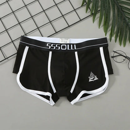Large Size Men Cotton Underpants Breathable Comfortable Underwear Mid-rise Boxer Shorts Fashion Printed Sexy U Pouch Panties