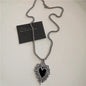 Punk Rock Black Heart Cross Pendant Chain Necklace For Men Women Cool Hip Hop Street Vintage 90s Y2K Grunge Goth Accessories