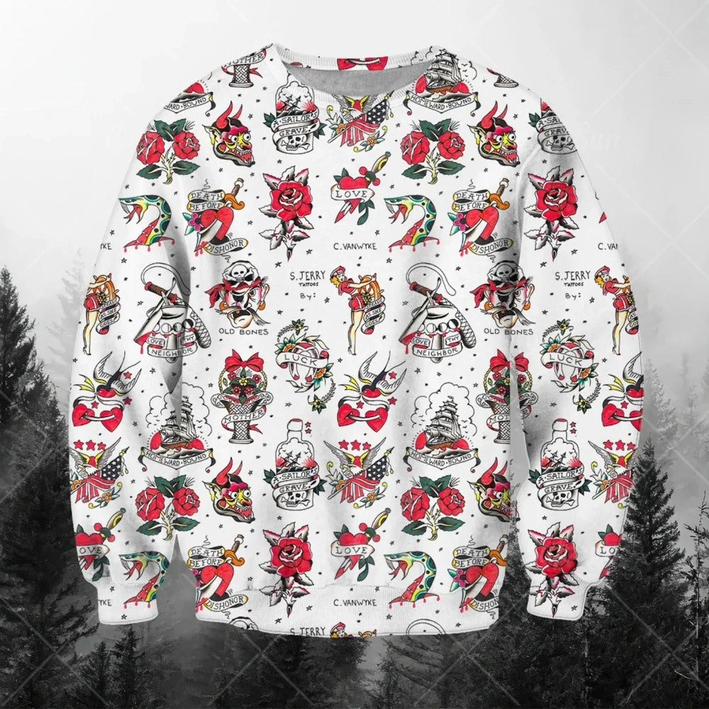 Men's Sweatshirts 3d Characters And Animal Graphic Long Sleeve Printed T-Shirts Loose O-Neck Hoodies Oversized Men Clothing Tops