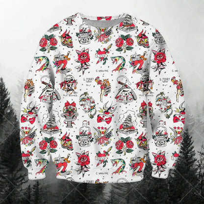 Men's Sweatshirts 3d Characters And Animal Graphic Long Sleeve Printed T-Shirts Loose O-Neck Hoodies Oversized Men Clothing Tops