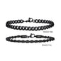 2pcs Men's Chain Bracelets, Stainless Steel Silver Gold Black Color