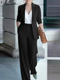ZANZEA 2026 Spring Outfits Office Women 2 Piece Sets Stylish Lapel Long Sleeve Blazer Coats Pant Sets Elegant OL Work Tracksuit