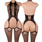 Desire Night EroticOpen Back Bras BodySuits Hanging Neck Bodystockings Crotchless Lingerie Women Sexy Mesh Hollow Underwear Set